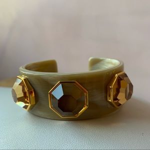 LOUISE ET CIE Faux Horn Octagon Cuff Bracelet